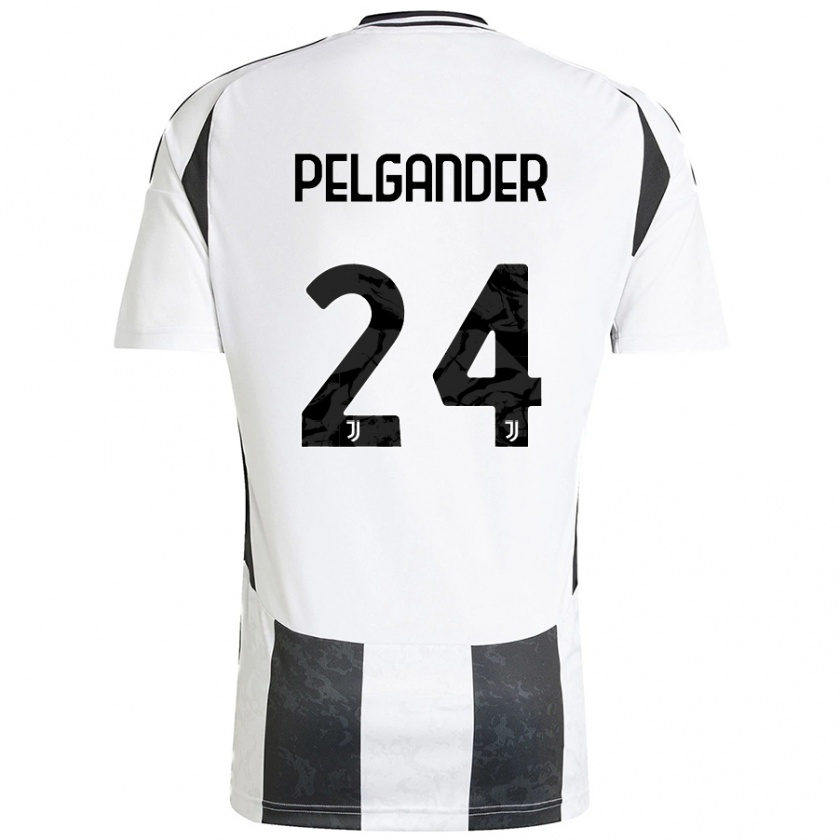 Kandiny Niño Camiseta Elsa Pelgander #24 Blanco Negro 1ª Equipación 2024/25 La Camisa Chile