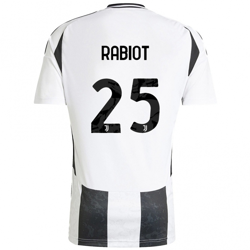 Kandiny Niño Camiseta Adrien Rabiot #25 Blanco Negro 1ª Equipación 2024/25 La Camisa Chile