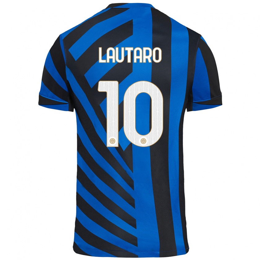 Kandiny Niño Camiseta Lautaro Martínez #10 Azul Negro 1ª Equipación 2024/25 La Camisa Chile