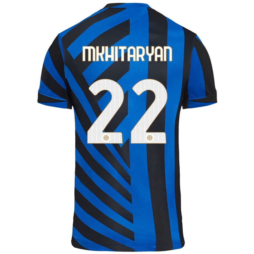 Kandiny Niño Camiseta Henrikh Mkhitaryan #22 Azul Negro 1ª Equipación 2024/25 La Camisa Chile