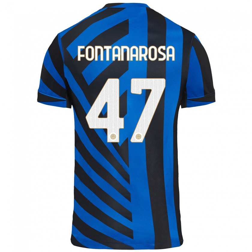 Kandiny Niño Camiseta Alessandro Fontanarosa #47 Azul Negro 1ª Equipación 2024/25 La Camisa Chile