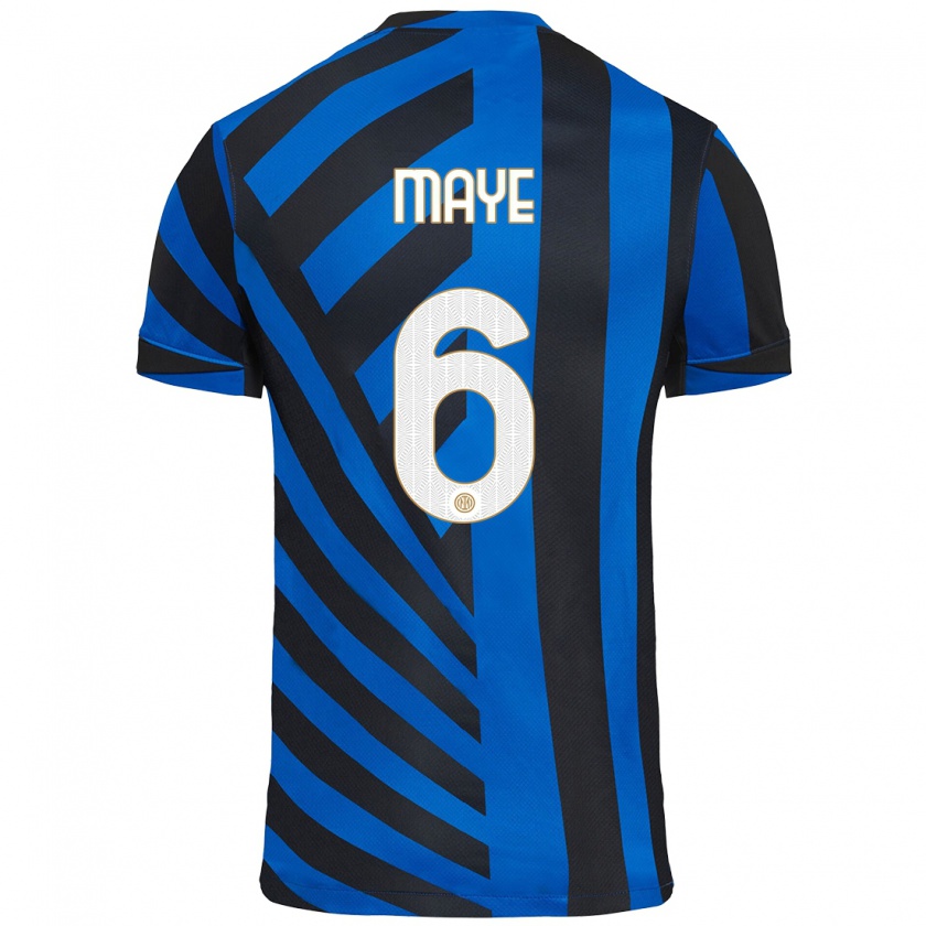 Kandiny Niño Camiseta Yvan Maye #6 Azul Negro 1ª Equipación 2024/25 La Camisa Chile