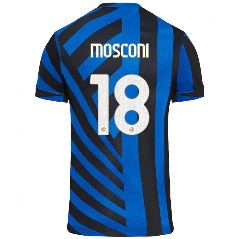 Kandiny Niño Camiseta Mattia Mosconi #18 Azul Negro 1ª Equipación 2024/25 La Camisa Chile