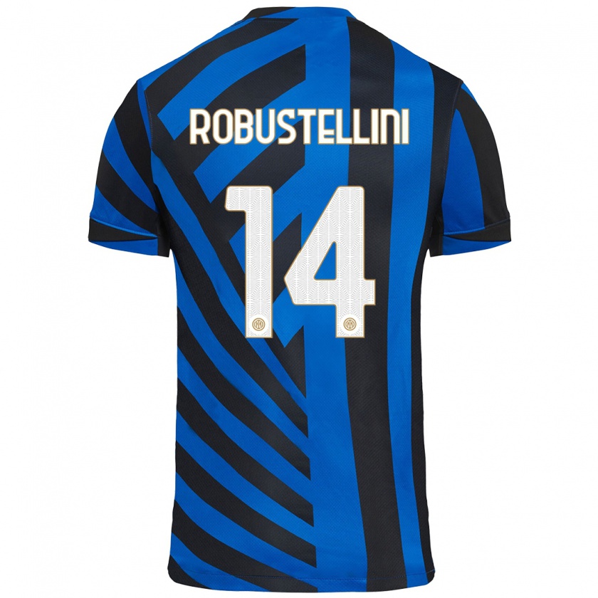 Kandiny Niño Camiseta Chiara Robustellini #14 Azul Negro 1ª Equipación 2024/25 La Camisa Chile