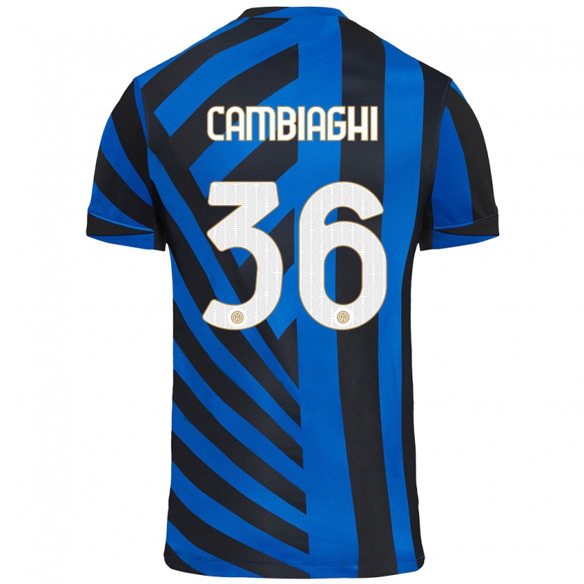 Kandiny Niño Camiseta Michela Cambiaghi #36 Azul Negro 1ª Equipación 2024/25 La Camisa Chile