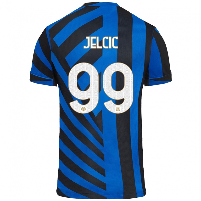 Kandiny Niño Camiseta Maja Jelčić #99 Azul Negro 1ª Equipación 2024/25 La Camisa Chile