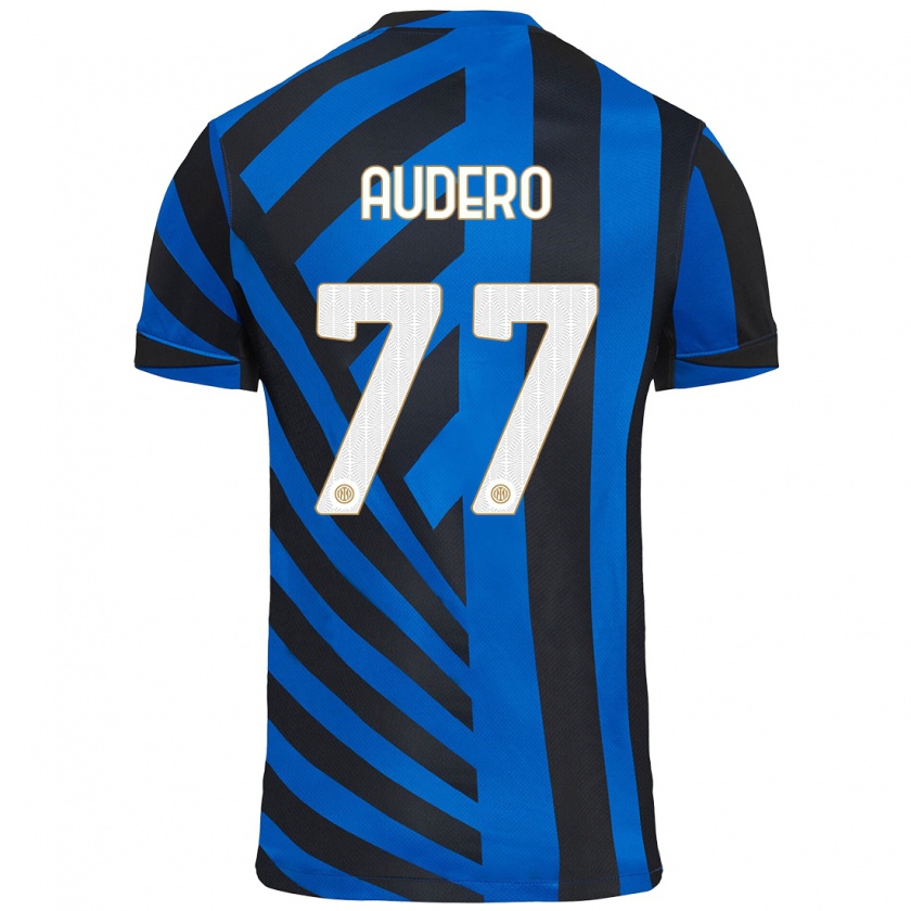 Kandiny Niño Camiseta Emil Audero #77 Azul Negro 1ª Equipación 2024/25 La Camisa Chile