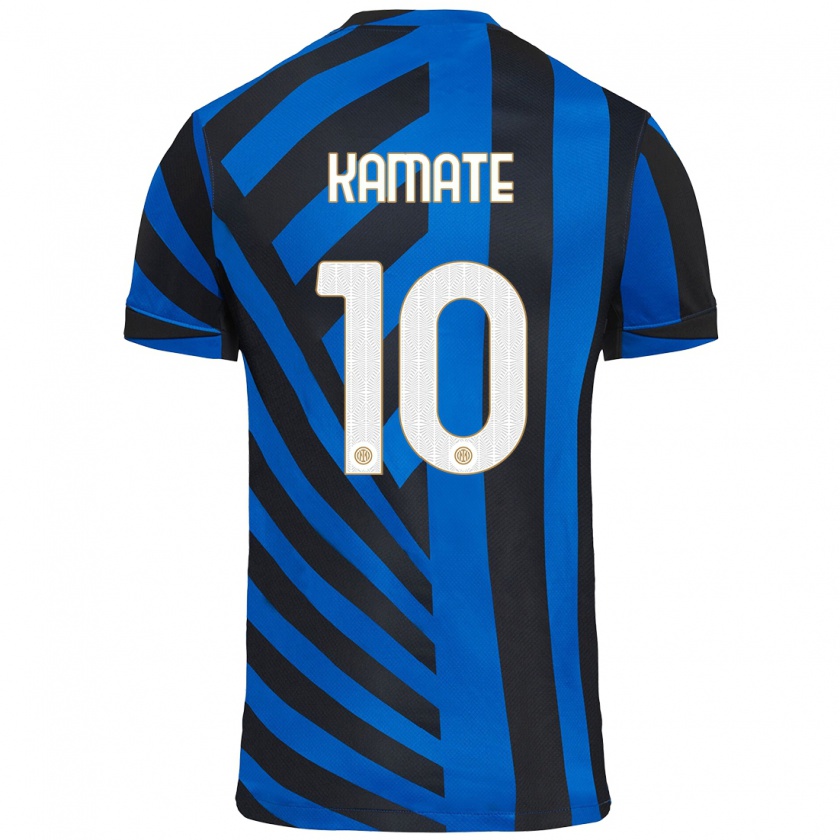 Kandiny Niño Camiseta Issiaka Kamate #10 Azul Negro 1ª Equipación 2024/25 La Camisa Chile