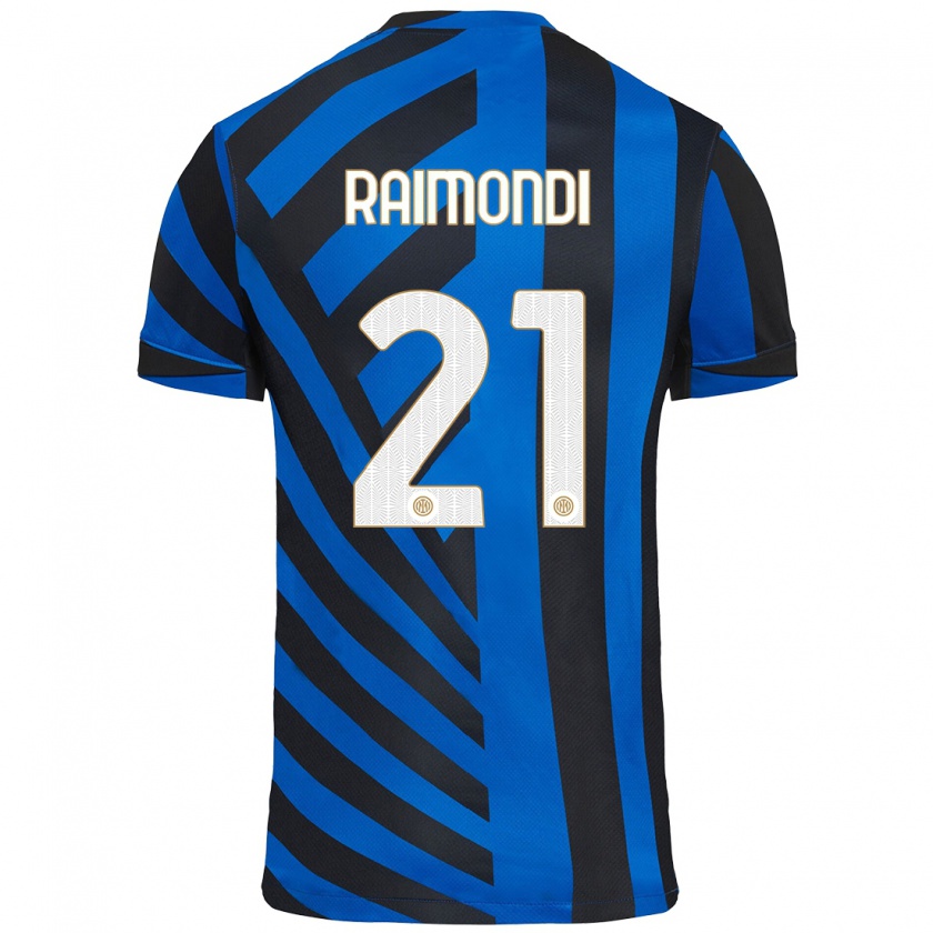 Kandiny Niño Camiseta Paolo Raimondi #21 Azul Negro 1ª Equipación 2024/25 La Camisa Chile