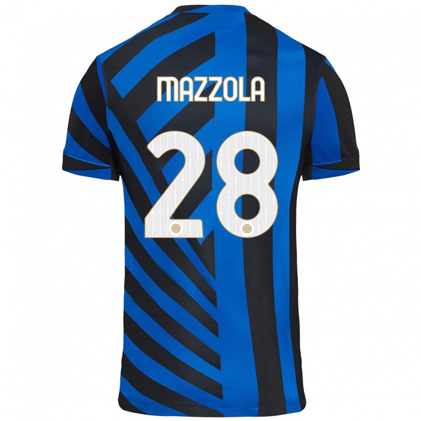 Kandiny Niño Camiseta Giuseppe Mazzola #28 Azul Negro 1ª Equipación 2024/25 La Camisa Chile