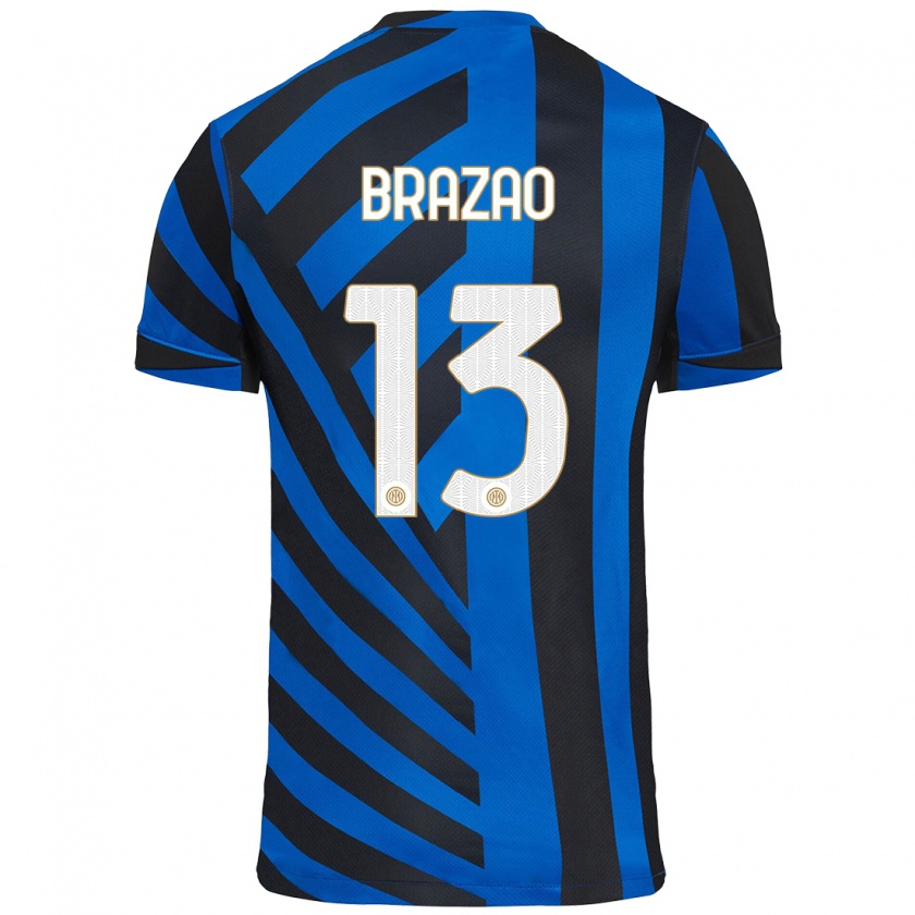 Kandiny Niño Camiseta Gabriel Brazao #13 Azul Negro 1ª Equipación 2024/25 La Camisa Chile