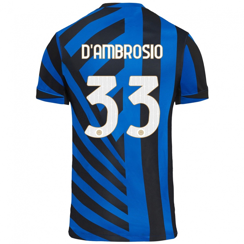 Kandiny Niño Camiseta Danilo D'ambrosio #33 Azul Negro 1ª Equipación 2024/25 La Camisa Chile