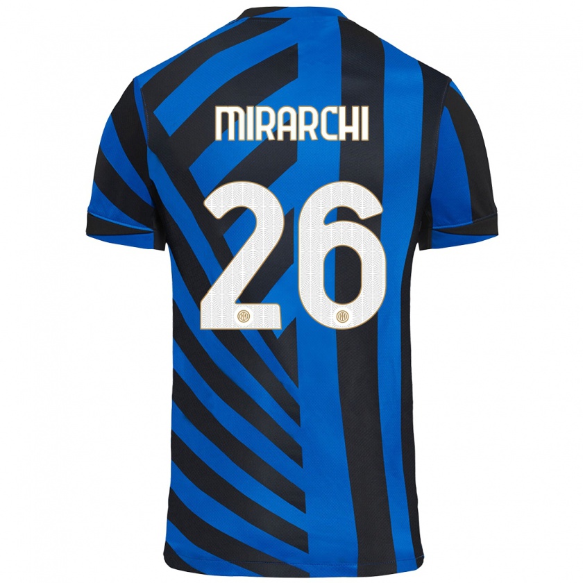 Kandiny Niño Camiseta Mattia Mirarchi #26 Azul Negro 1ª Equipación 2024/25 La Camisa Chile