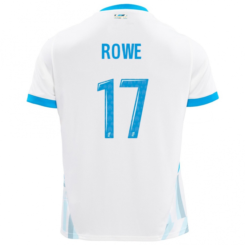 Kandiny Niño Camiseta Jonathan Rowe #17 Blanco Azul Cielo 1ª Equipación 2024/25 La Camisa Chile