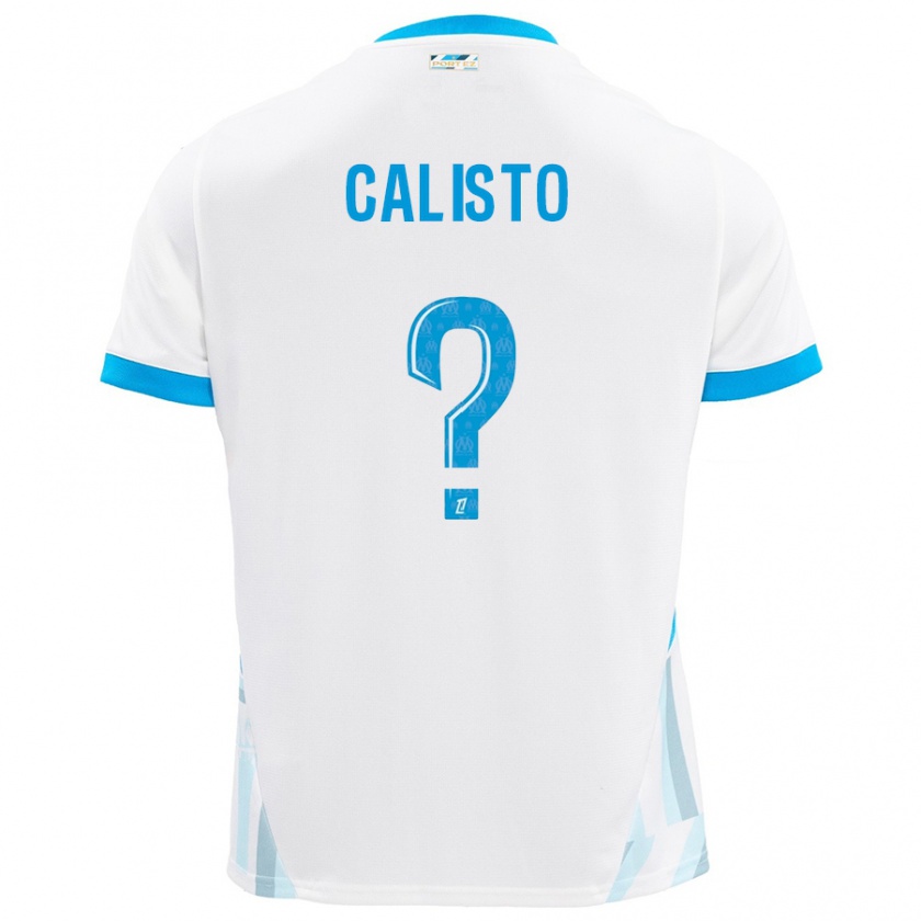 Kandiny Niño Camiseta Gianni Calisto #0 Blanco Azul Cielo 1ª Equipación 2024/25 La Camisa Chile