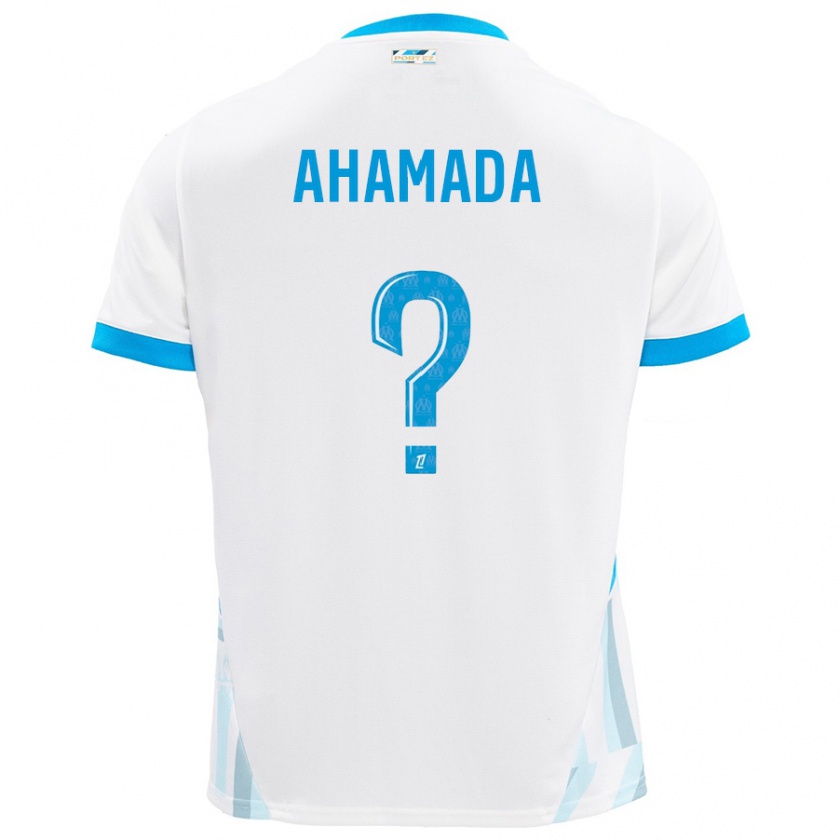 Kandiny Niño Camiseta Soiyir Ahamada #0 Blanco Azul Cielo 1ª Equipación 2024/25 La Camisa Chile