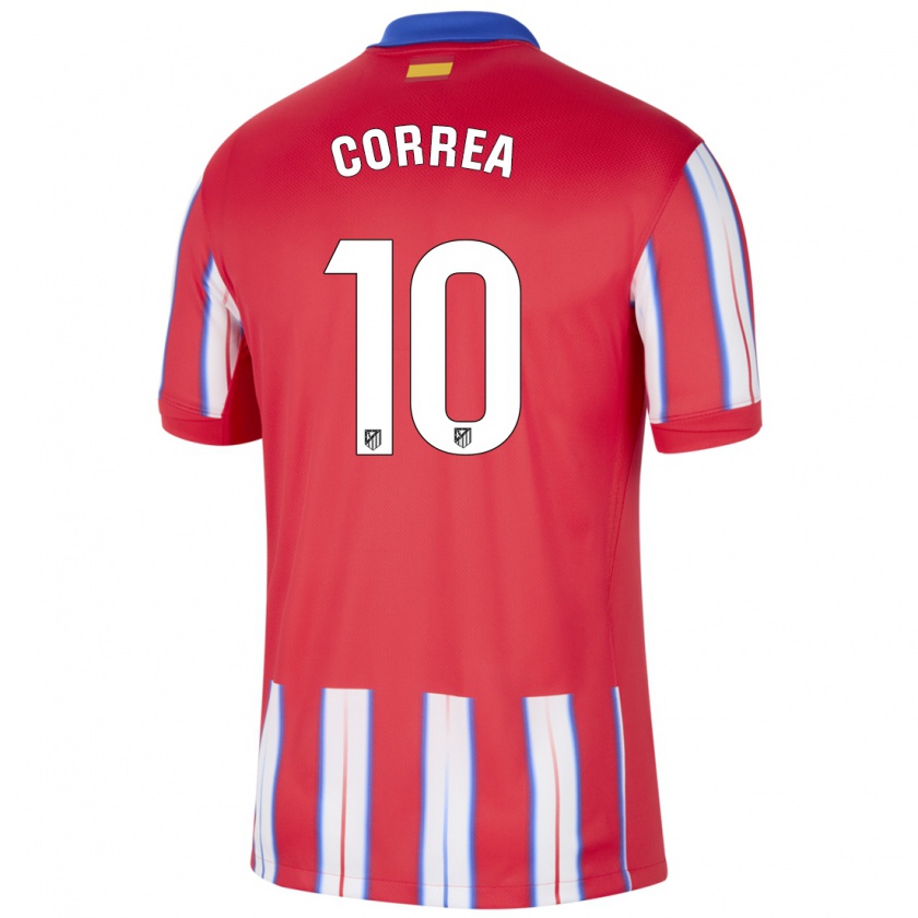 Kandiny Niño Camiseta Ángel Correa #10 Rojo Blanco Azul 1ª Equipación 2024/25 La Camisa Chile