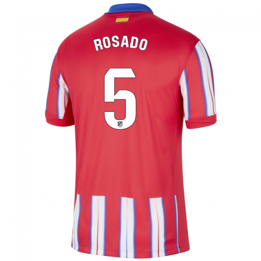 Kandiny Niño Camiseta Diego Rosado #5 Rojo Blanco Azul 1ª Equipación 2024/25 La Camisa Chile