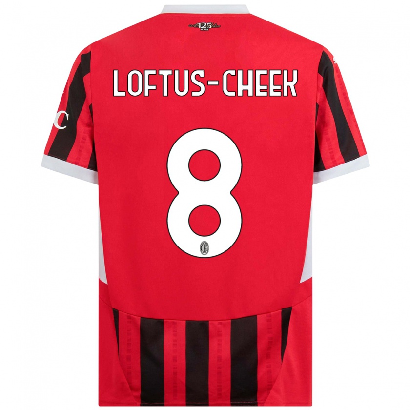 Kandiny Niño Camiseta Ruben Loftus-Cheek #8 Rojo Negro 1ª Equipación 2024/25 La Camisa Chile