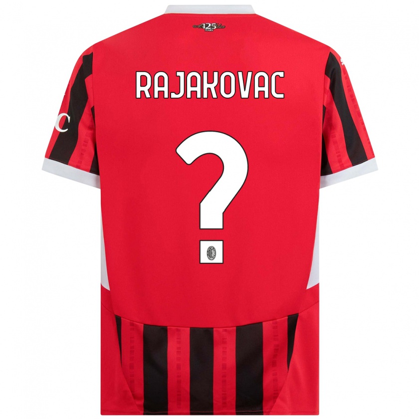 Kandiny Niño Camiseta Mihajlo Rajakovac #0 Rojo Negro 1ª Equipación 2024/25 La Camisa Chile