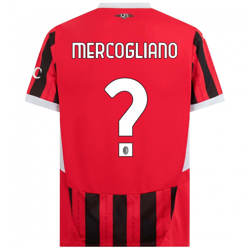 Kandiny Niño Camiseta Mattia Mercogliano #0 Rojo Negro 1ª Equipación 2024/25 La Camisa Chile