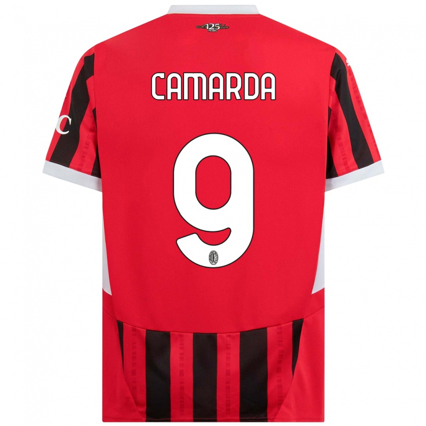 Kandiny Niño Camiseta Francesco Camarda #9 Rojo Negro 1ª Equipación 2024/25 La Camisa Chile