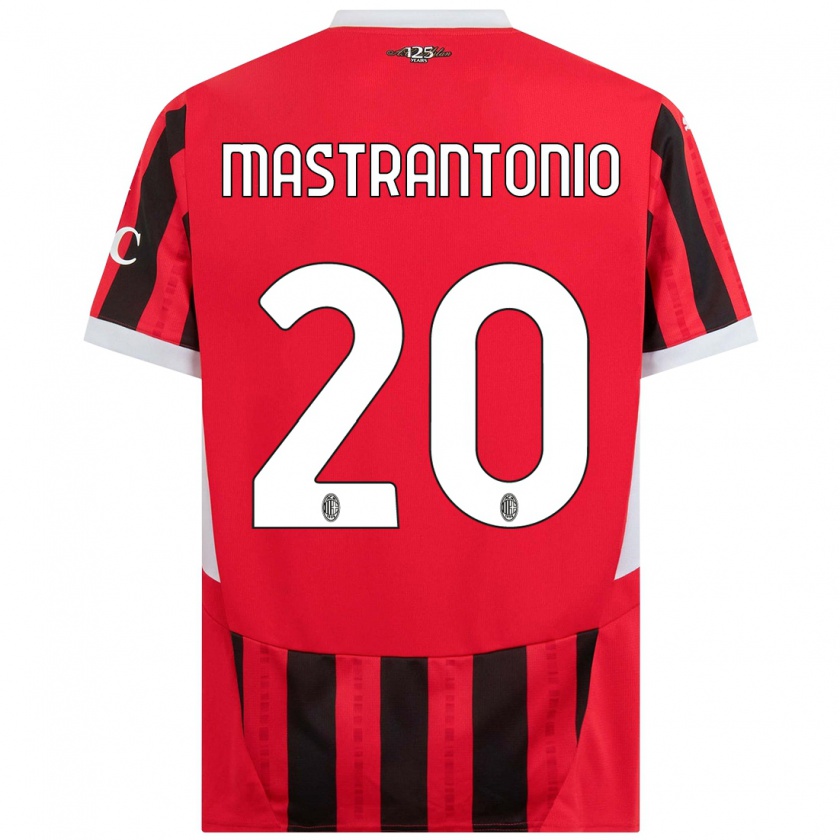 Kandiny Niño Camiseta Davide Mastrantonio #20 Rojo Negro 1ª Equipación 2024/25 La Camisa Chile