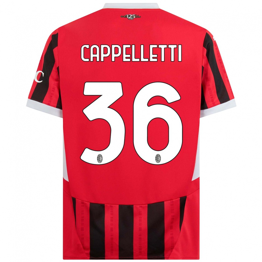 Kandiny Niño Camiseta Mattia Cappelletti #36 Rojo Negro 1ª Equipación 2024/25 La Camisa Chile