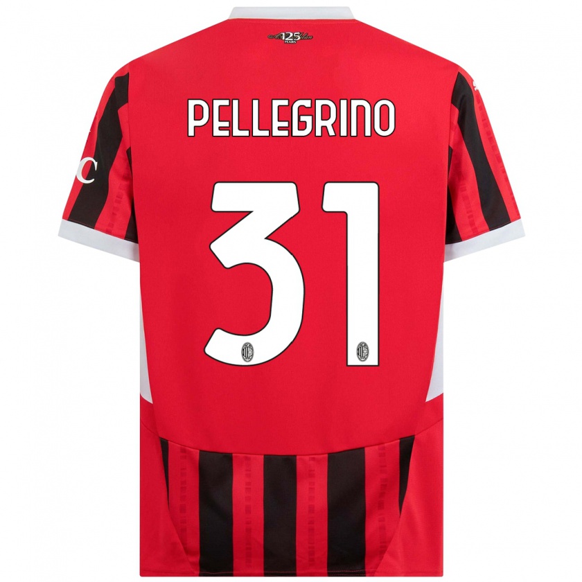 Kandiny Niño Camiseta Marco Pellegrino #31 Rojo Negro 1ª Equipación 2024/25 La Camisa Chile