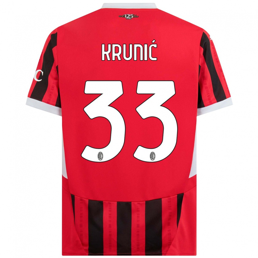 Kandiny Niño Camiseta Rade Krunic #33 Rojo Negro 1ª Equipación 2024/25 La Camisa Chile