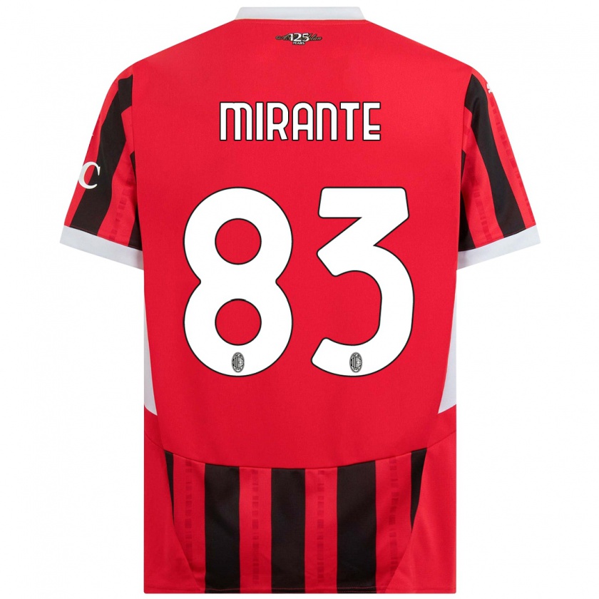 Kandiny Niño Camiseta Antonio Mirante #83 Rojo Negro 1ª Equipación 2024/25 La Camisa Chile