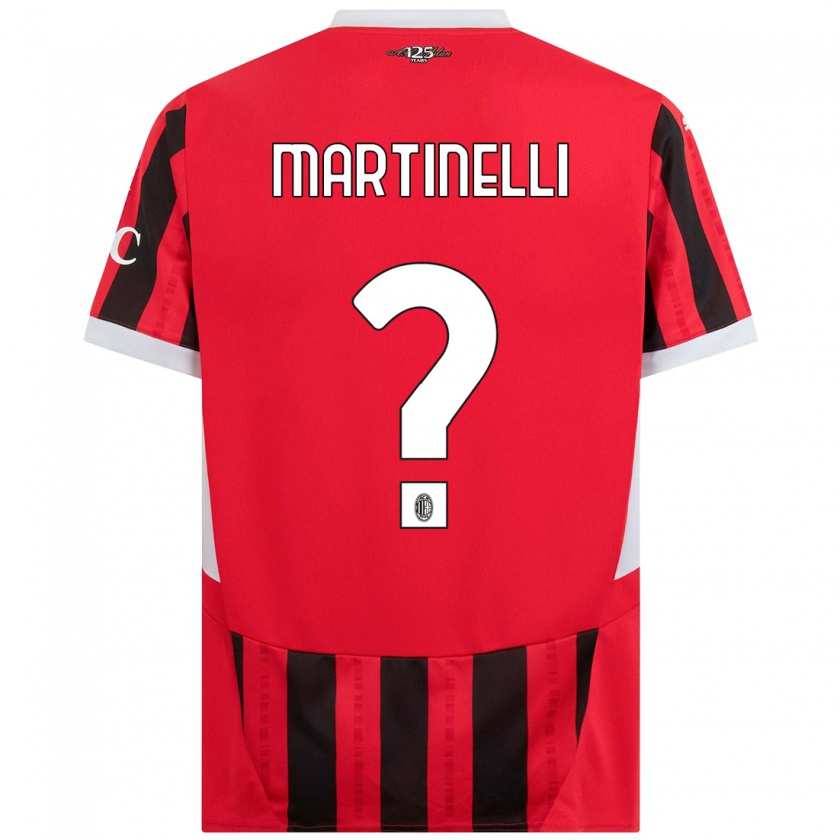 Kandiny Niño Camiseta Riccardo Martinelli #0 Rojo Negro 1ª Equipación 2024/25 La Camisa Chile