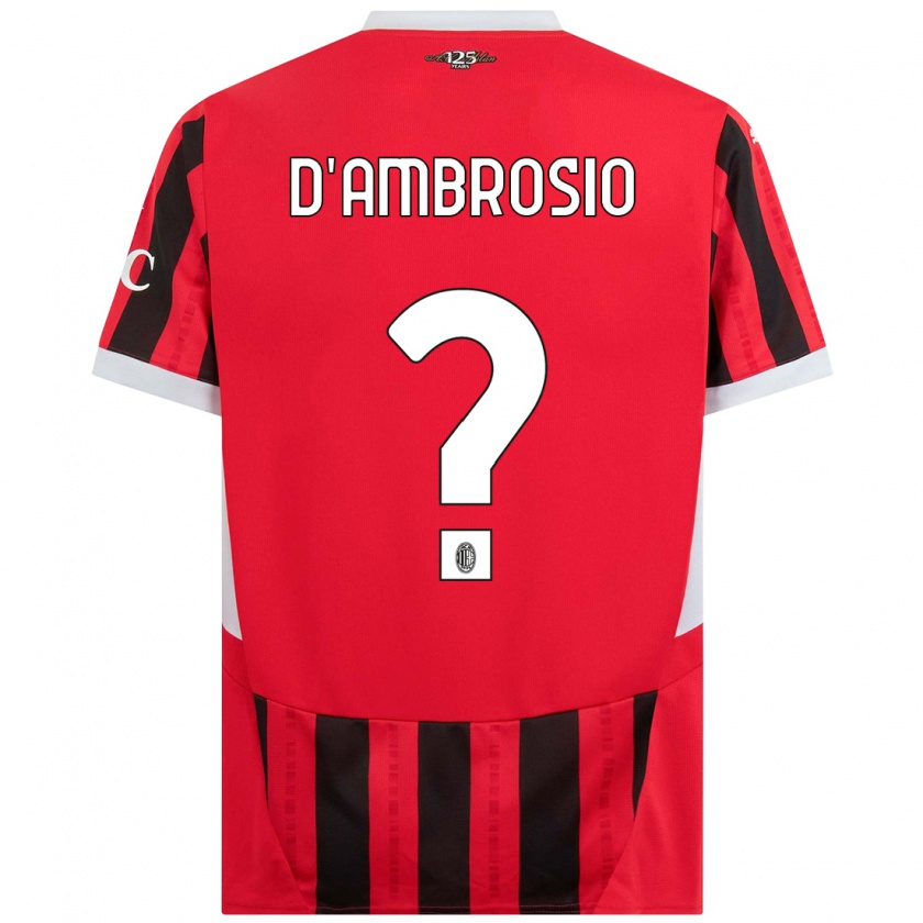 Kandiny Niño Camiseta Antonio D'ambrosio #0 Rojo Negro 1ª Equipación 2024/25 La Camisa Chile