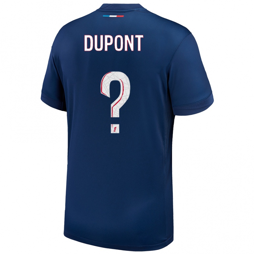 Kandiny Niño Camiseta Raphaël Dupont #0 Azul Marino Blanco 1ª Equipación 2024/25 La Camisa Chile