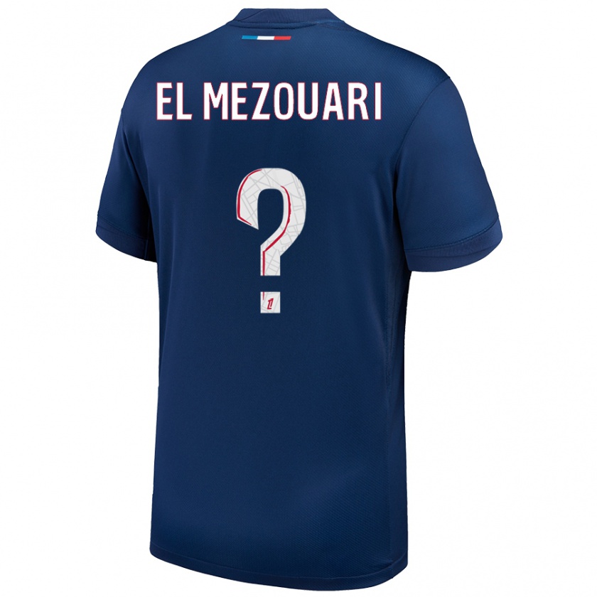 Kandiny Niño Camiseta Salah-Dine El Mezouari #0 Azul Marino Blanco 1ª Equipación 2024/25 La Camisa Chile