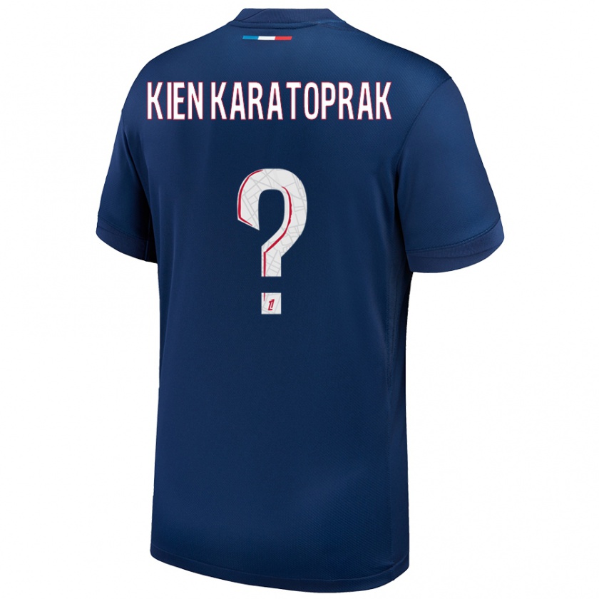 Kandiny Niño Camiseta Kenan Kien Karatoprak #0 Azul Marino Blanco 1ª Equipación 2024/25 La Camisa Chile