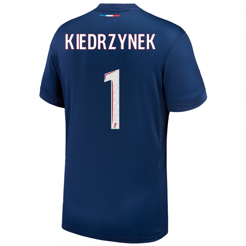 Kandiny Niño Camiseta Katarzyna Kiedrzynek #1 Azul Marino Blanco 1ª Equipación 2024/25 La Camisa Chile