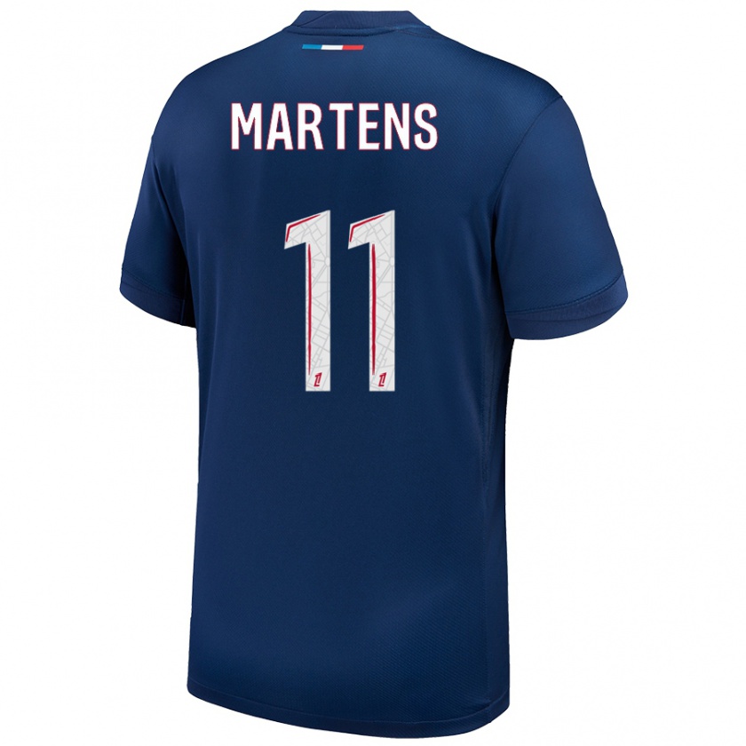 Kandiny Niño Camiseta Lieke Martens #11 Azul Marino Blanco 1ª Equipación 2024/25 La Camisa Chile