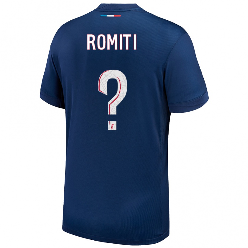 Kandiny Niño Camiseta Olivia Romiti #0 Azul Marino Blanco 1ª Equipación 2024/25 La Camisa Chile