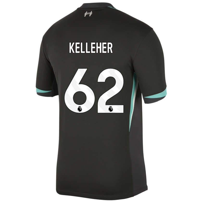 Kandiny Niño Camiseta Caoimhín Kelleher #62 Negro Antracita Blanco 2ª Equipación 2024/25 La Camisa Chile