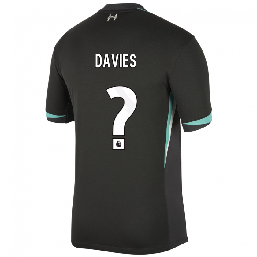 Kandiny Niño Camiseta Harvey Davies #0 Negro Antracita Blanco 2ª Equipación 2024/25 La Camisa Chile