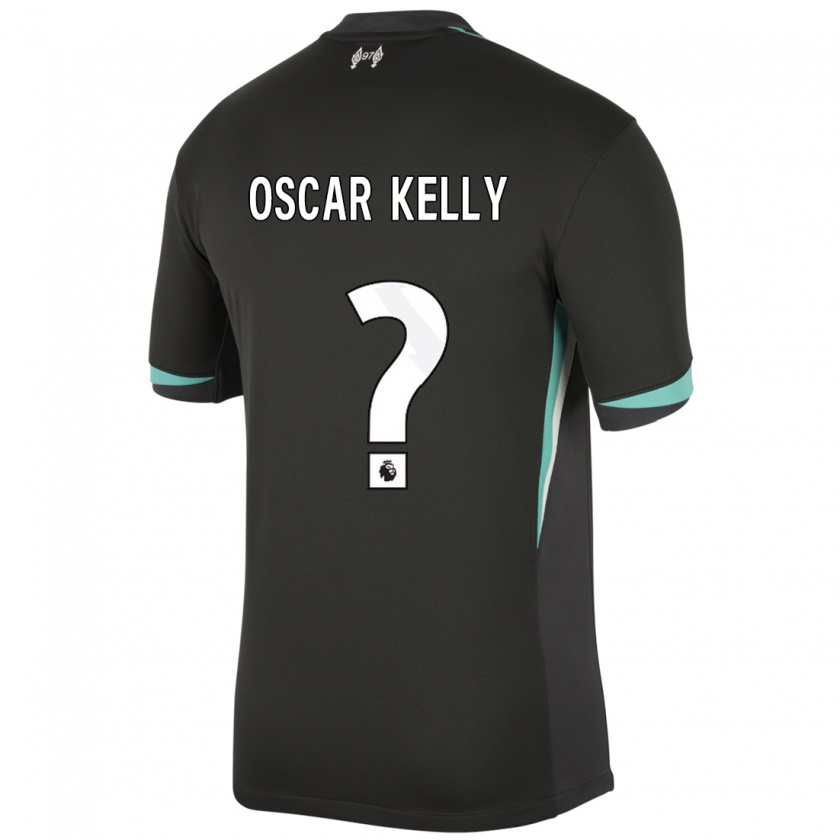 Kandiny Niño Camiseta Oscar Kelly #0 Negro Antracita Blanco 2ª Equipación 2024/25 La Camisa Chile