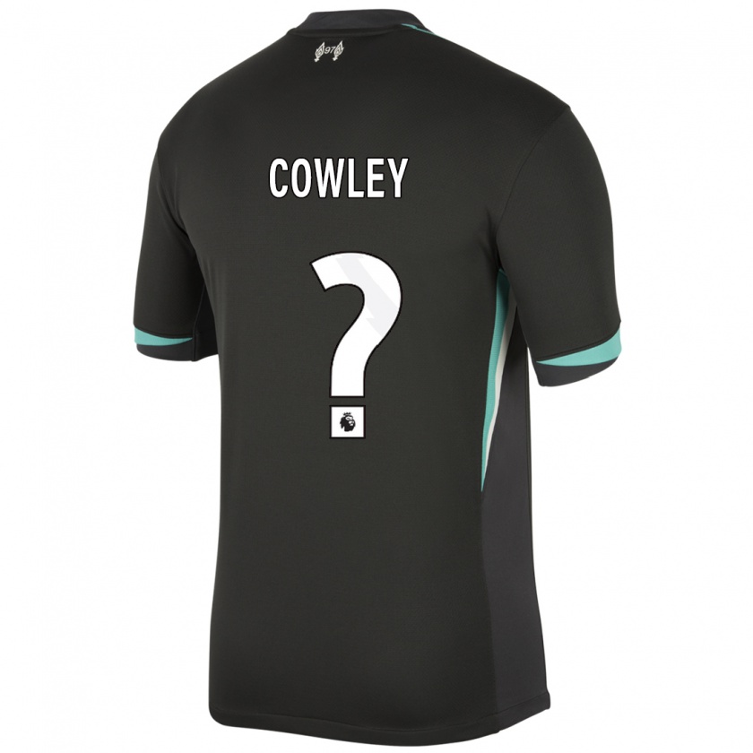 Kandiny Niño Camiseta Ryan Cowley #0 Negro Antracita Blanco 2ª Equipación 2024/25 La Camisa Chile