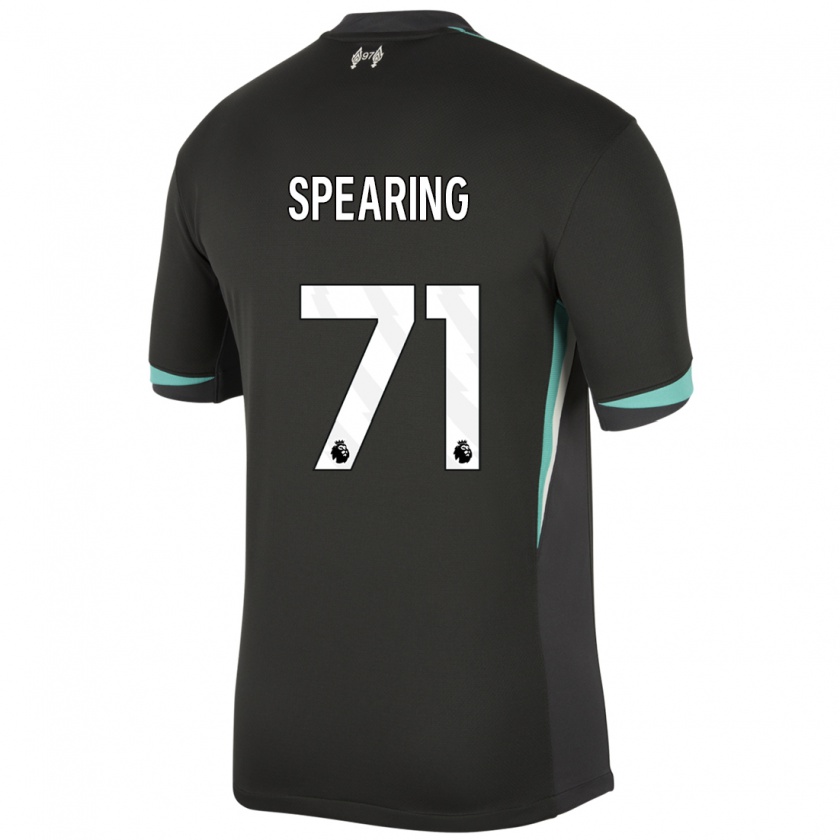 Kandiny Niño Camiseta Jay Spearing #71 Negro Antracita Blanco 2ª Equipación 2024/25 La Camisa Chile