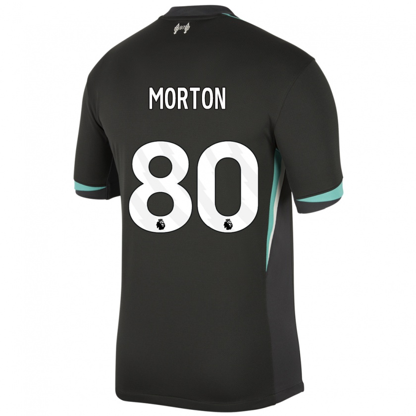 Kandiny Niño Camiseta Tyler Morton #80 Negro Antracita Blanco 2ª Equipación 2024/25 La Camisa Chile