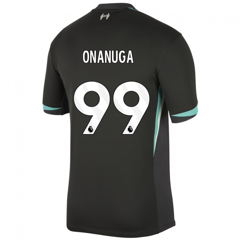 Kandiny Niño Camiseta Fola Onanuga #99 Negro Antracita Blanco 2ª Equipación 2024/25 La Camisa Chile