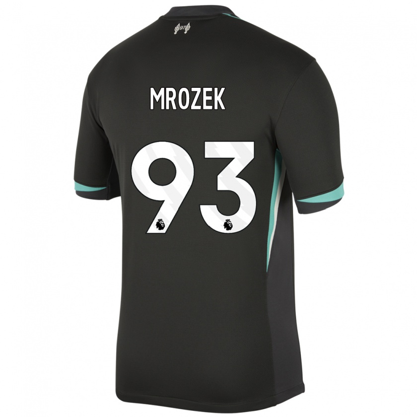 Kandiny Niño Camiseta Fabian Mrozek #93 Negro Antracita Blanco 2ª Equipación 2024/25 La Camisa Chile