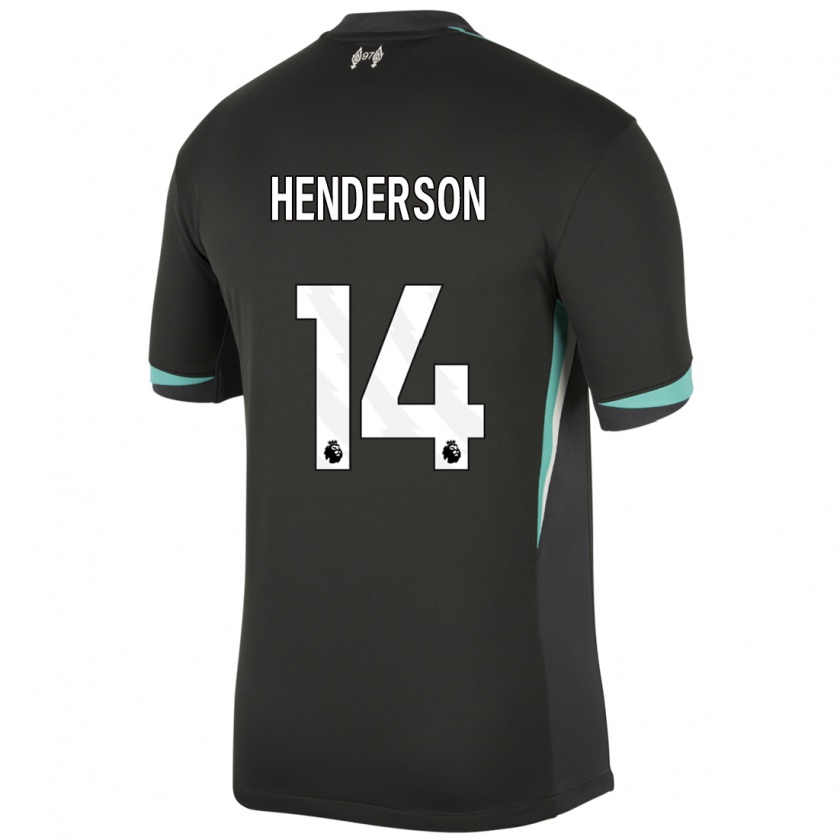 Kandiny Niño Camiseta Henderson #14 Negro Antracita Blanco 2ª Equipación 2024/25 La Camisa Chile