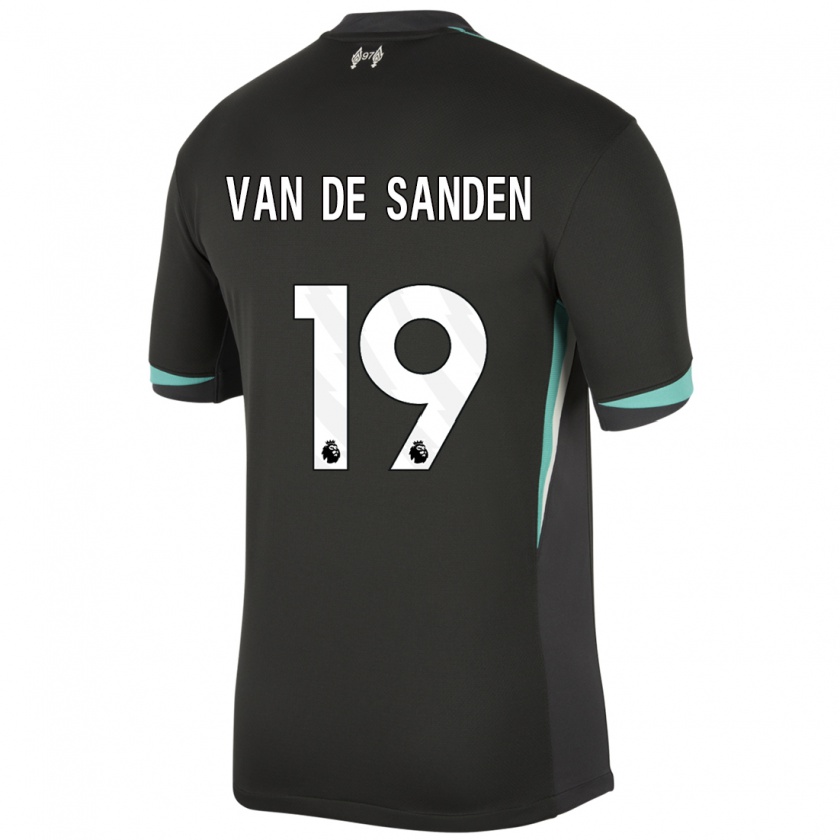 Kandiny Niño Camiseta Shanice Van De Sanden #19 Negro Antracita Blanco 2ª Equipación 2024/25 La Camisa Chile