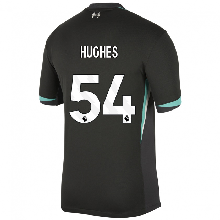 Kandiny Niño Camiseta Liam Hughes #54 Negro Antracita Blanco 2ª Equipación 2024/25 La Camisa Chile